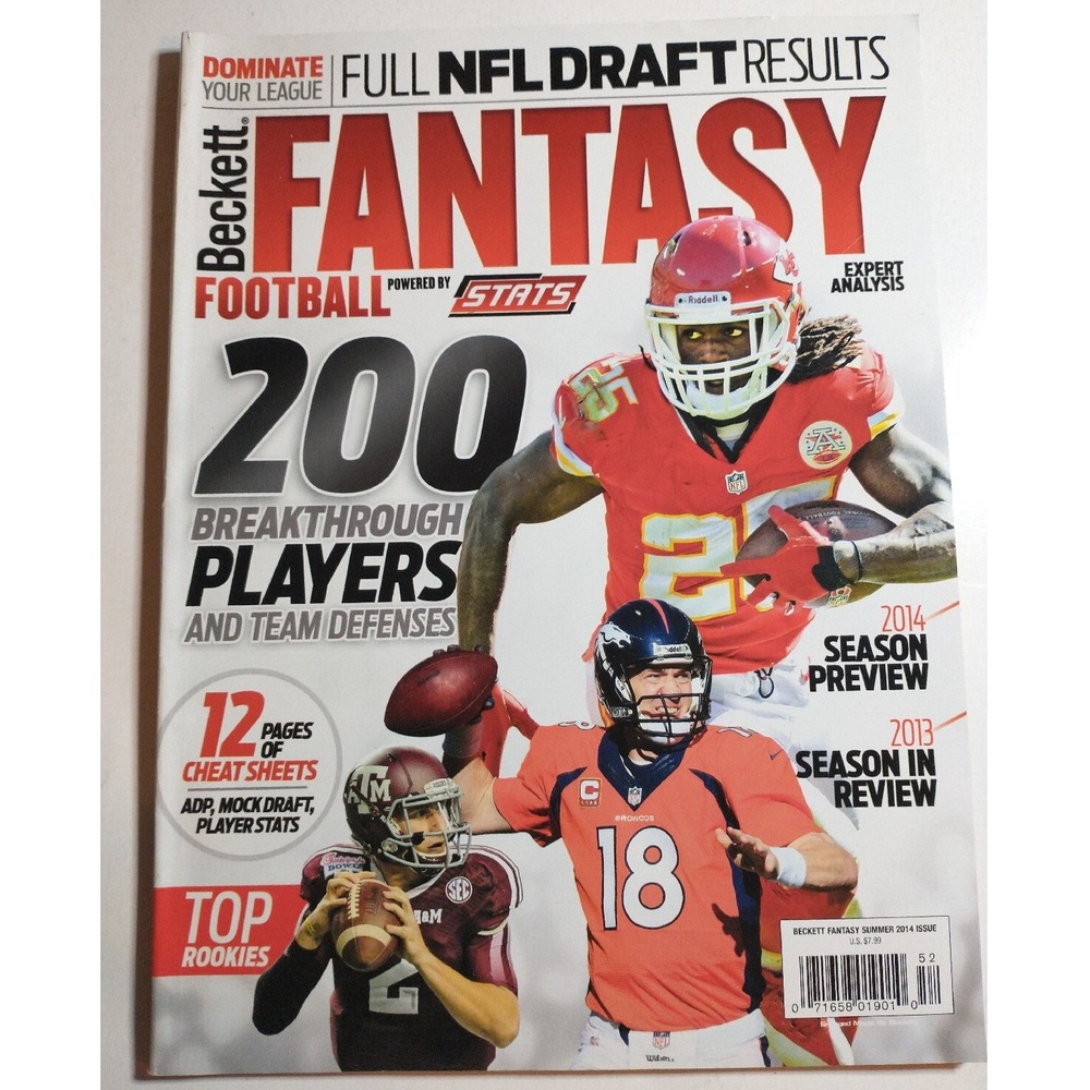 Beckett Fantasy Football Magazine Summer 2014 Peyton Manning Jamaal Charles NFL